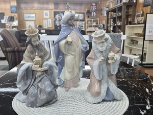 Vintage Lladro Three Wise Men Melchior 5479 Gaspar N-9 H Balthazar 5481 - Picture 1 of 8