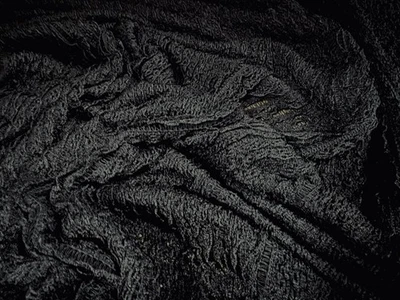 Heavyweight Couture Frill Crochet Knit Fabric, Per Metre - Black - Image 1 of 4