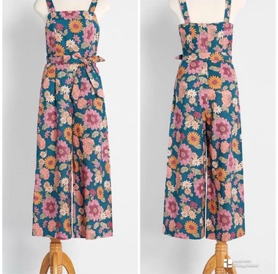 Mono Floral Modcloth X Princess Highway Hannah 16/L Pierna Ancha Mezcla de Lino Foto 1 de 4