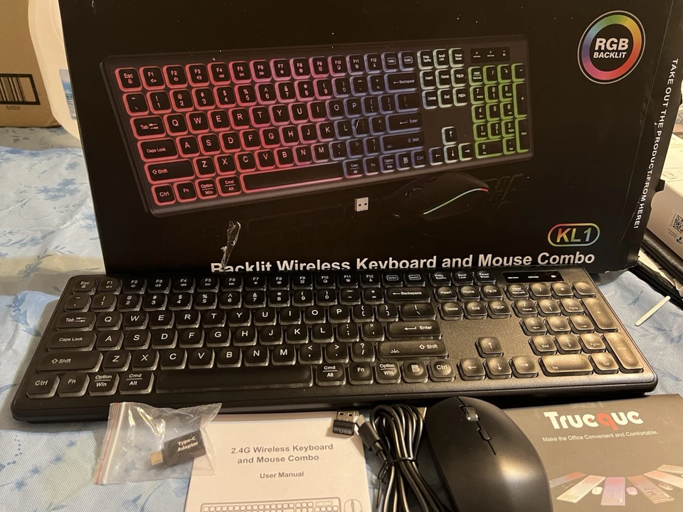 HAVIT HV-KB558CM Rainbow Backlit Gaming Keyboard and Mouse Combo  - Black - Image 1 of 2