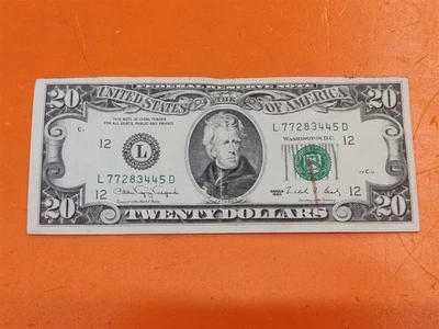 ⭐️⭐️⭐️⭐️⭐️ 1990 $20 Twenty Dollar Bill US Federal Reserve Note San Francisco (L) - Image 1 of 4