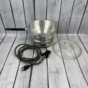 Popcorn Corn Popper Vintage WEST-BEND Alluminio con Coperchio in Vetro 3285-E Testato Funziona - Foto 1 di 5
