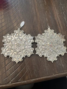 2 x Lenox 2004 Jeweled Snowflake Ornaments Christmas - Picture 1 of 13