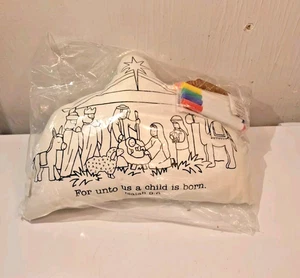 Nativity Scene Doodle Pillow - Picture 1 of 5