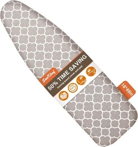 Extra Wide Ironing Board Cover and Pad,18X49 Reflective 18Wx49L, Gray - Picture 1 of 8