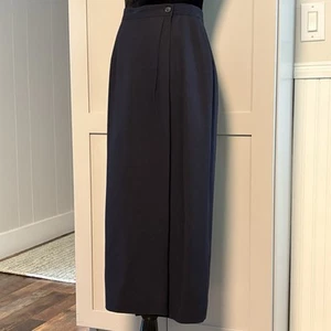 Vintage ‘90s Jones New York Size 4 Navy Blue Pencil Midi Skirt Wool Lined Slit - Imagen 1 de 14