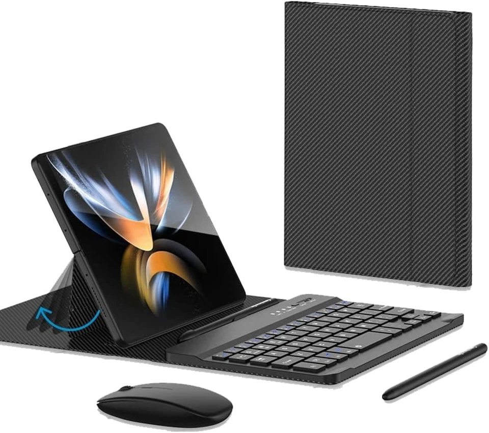 for Samsung Galaxy Z Fold 7 6 5 Keyboard and Mouse, Portable Mini 7.9 inch Black - Image 1 of 3
