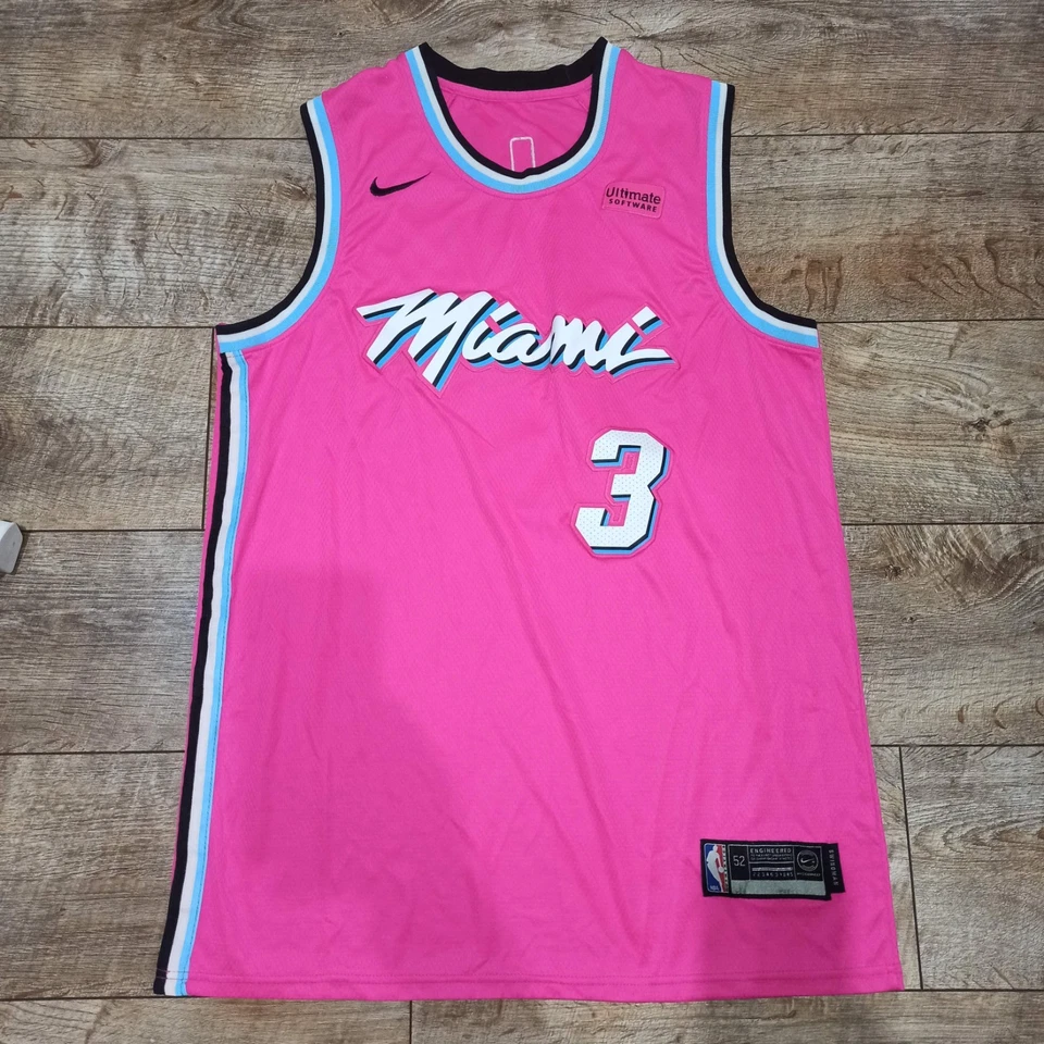 Nike Miami Heat Dwayne Wade Swingman Jersey Pink Size 52 - Image 1 of 4