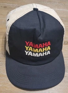 Vintage Yamaha Trucker Hat Patch Mesh Motorcycle USA 70s Snapback Cap - Picture 1 of 6
