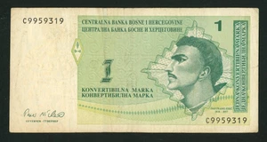 🔴BOSNIA AND HERZEGOVINA   1 Convertible  Marka ND1998 VF   P59🔴 - Picture 1 of 2