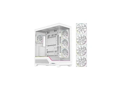 DIYPC IDX5-W-ARGB White Dual USB3.0/ 1 x Type C Tempered Glass ATX Gaming - Image 1 of 4