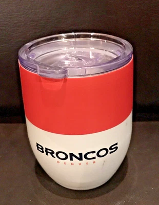 Logotipo de copo de viagem NFL Denver Broncos 16 oz copo de bebida curvo novo! - Imagem 1 de 4
