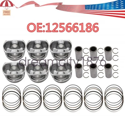 Kit de pistones y anillos nuevos para Chevrolet Camaro Traverse GMC 2009-2017 3,6 L STD. Foto 1 de 4