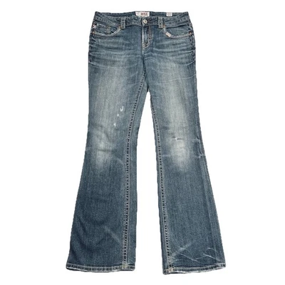 Pantalones de mezclilla MEK Zanzíbar corte bota fácil 29 azul distress para mujer medidas 32 x 32 Foto 1 de 4