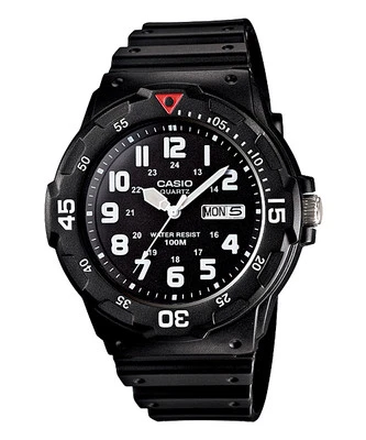 Casio MRW200H-1BV,  Men's Analog Black Resin Band, 100 Meter, Day/Date, NEW - Image 1 of 2