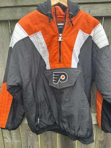 Vintage Philadelphia Flyers NHL Starter Puffer Pullover Jacket Coat Men’s sz XL Cover