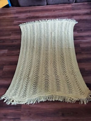 Manta afgana amarilla tejida a mano para bebé 45"x57" Foto 1 de 3