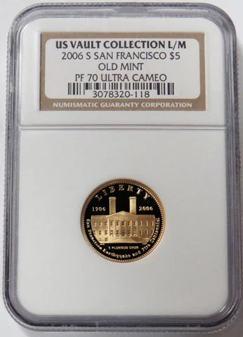 2006-S GOLD USA SAN FRANCISCO OLD MINT CENTENNIAL $5 NGC PROOF 70 ULTRA CAMEO Cover