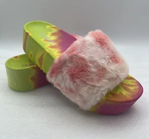 ANNA Shanice-2 Women’s Shoes 2” Platform Slippers Slides Faux Fur Pink NEW - Picture 1 of 11