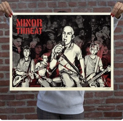 Póster impreso Obey Giant Shepard Fairey Minor Threat 18x24 #/550 agotado Fugazi Foto 1 de 2