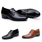 Men's Casual Oxfords Pointed Toe Leather Lace Up Wedding Formal Dress Shoes Size