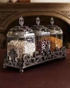 NUEVO GG Collection Juego de 3 Botes de Vidrio Gracious Goods 122245 - Imagen 1 de 2