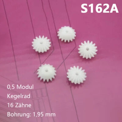 Modul 0,5 Kunststoff Kegelrad 16 Zahne S162A Kegelzahnrad RC Modell Getriebe DIY - Bild 1 von 3