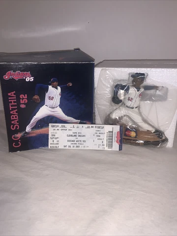 CC SABATHIA 2005 Cleveland Indians MasterCard Figurine - W/original Ticket & Box Cover
