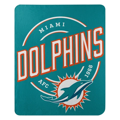 Miami Dolphins NFL Northwest 50"x60" Campaign Soft Fleece Throw Blanket Cover