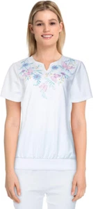 Alfred Dunner Women's Classics French Terry Butterfly Knit Top - Picture 1 of 4