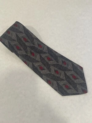 Gravata The Arrow Company design 100% seda italiana cinza/vermelho - Imagem 1 de 4