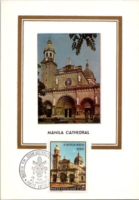 Vatican City 11.26.70 FDC - Maxi Card - Manila Cathedral - F67828 - Image 1 of 2