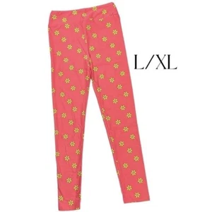 Leggings LuLaRoe Niñas L/XL Rosa Margaritas Caras Smiley Gigi & Jax Talla 8-14 Nuevos con Etiquetas - Imagen 1 de 5