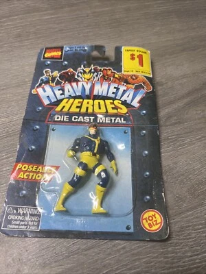 Toy Biz Marvel Heavy Metal Heroes Die Cast Metal Cyclops Posable Figura Foto 1 de 2