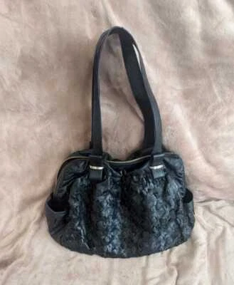 SEE BY CHLOE Tote Shoulder Bag Logo Leather Black women's USED FROM JAPAN - Image 1 of 4