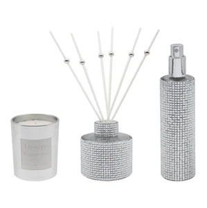 DESIRE SILVER DIAMANTE GIFT SET POMEGRANATE NOIR ROOM SPRAY, CANDLE & DIFFUSER - Picture 1 of 3