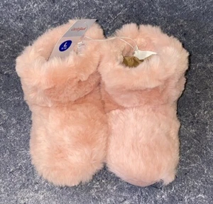 New Cat & Jack Girl's DALLAS Blush Pink Faux Fur Bootie Slippers SIZE L (9-10) - Picture 1 of 7
