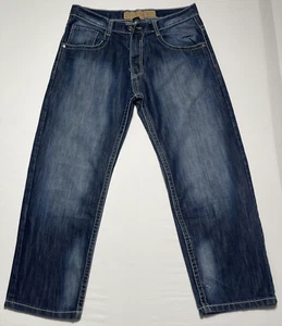 Southpole Mens Jeans Baggy  Blue Denim Y2K Wide Leg Hip Hop Skater Size 38 - Picture 1 of 10