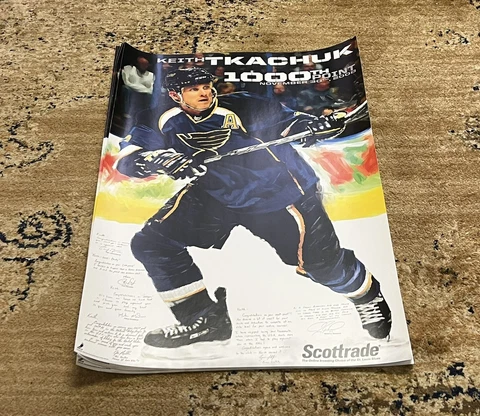 St. Louis Blues Keith Tkachuk 1000th Point 11/30/08 Poster LOT of 12 Cover