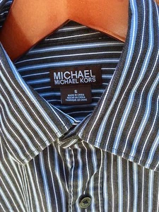 MICHAEL KORS Long Sleeve Button Down Dress Casual Shirts SMALL striped - Picture 1 of 3