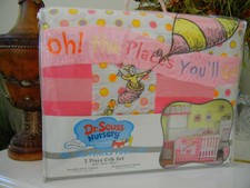 Nip Trend Lab Pink Dr. Seuss Nursery Oh The Places You Will Go 3 Piece Quilt Set