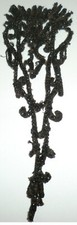 Vintage Antique Black Glass Beaded Victorian Mourning Trim Applique