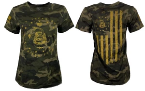 Howitzer Style Women T-Shirt TREAD FLAG Gray Military Grunt S M L XL 2XL 3XL - Picture 1 of 9