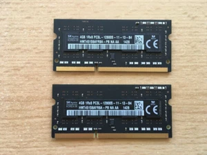 SK hynix 8GB kit (2x4GB) SO-DIMM 1600Mhz CL11 RAM PC3L-12800S DDR3 HMT451S6AFR8A - Bild 1 von 3