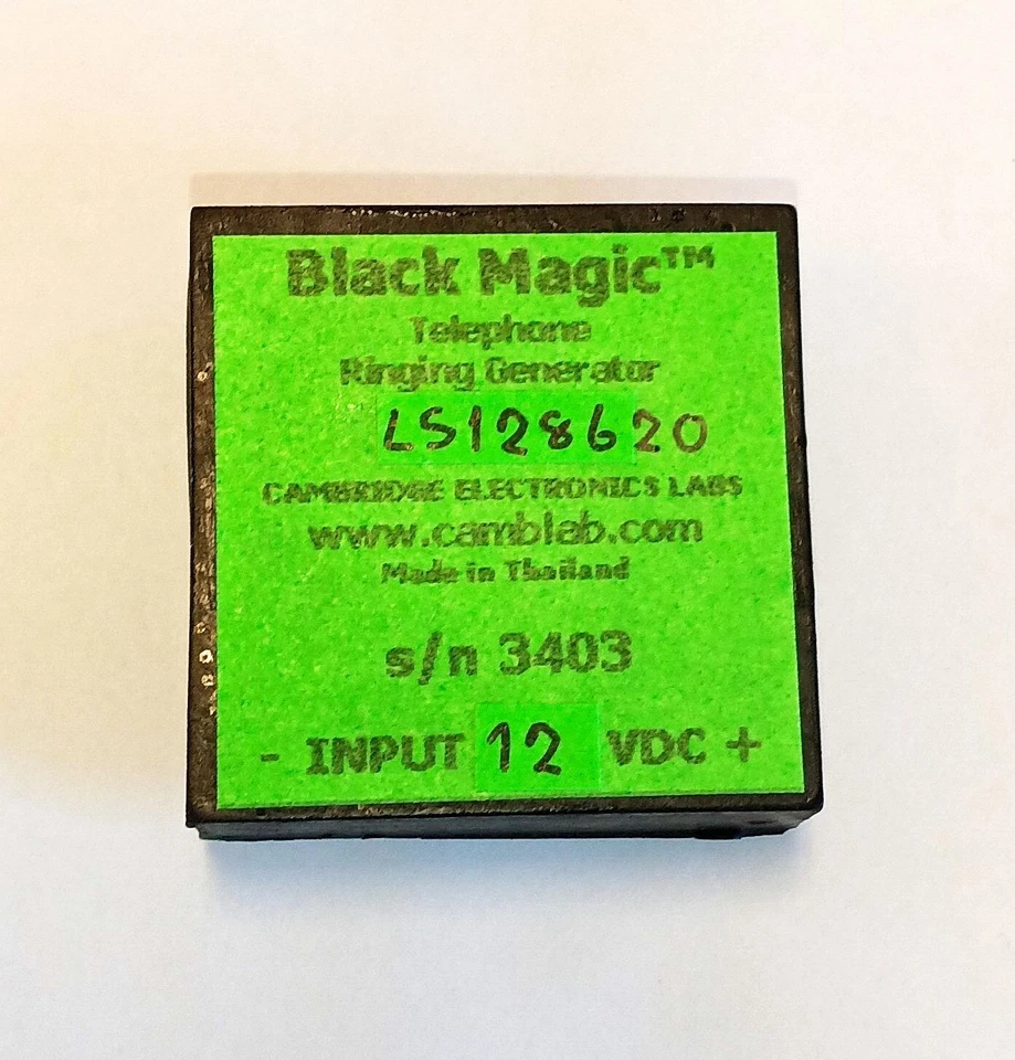CAMBRIDGE ELECTRONICS LABORATORIES Black Magic Telephone Ringing Generator Sine Wave 12 Vin 86 Vout 20 Hz