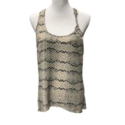 Matty M 女式蛇皮爬行动物对比编织肩带背心,尺寸 L — 第 1/4 张图片