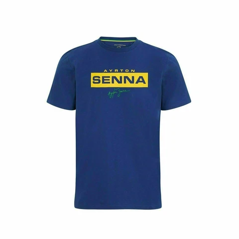 Ayrton Senna Fanwear Logo T-Shirt - Navy/Green/Yellow Cover