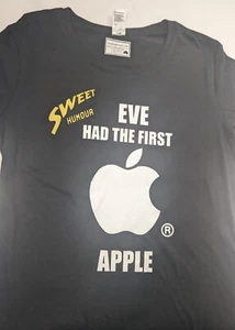 CHRISTIAN WHITE ON BLACK, SIZE L (14) SWEET HUMOUR . EB00704 BIN 019 - Picture 1 of 5