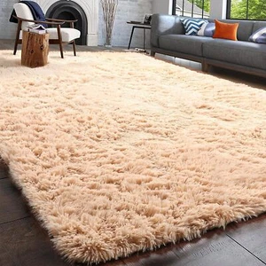 Soft Shaggy Carpet Living Room Fluffy Rugs Large Beige Plush Area Rug  - Picture 1 of 36