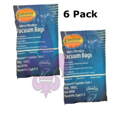 6 bolsas de vacío Sears Kenmore tipo C para modelos 5055, 50557 y 50558 Foto 1 de 2